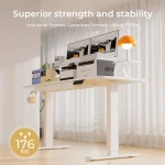 Electric Standing Desk with Drawers, Sit Stand up Desk, Height Adjustable Ergonomic Home Office Computer Desk 2