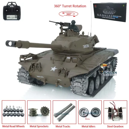 Henglong 1/16 7.0 Walker Bulldog RC Tank 3839 RTR Metal Tracks Customized Military Collectible Model for Adults Hobby