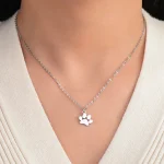 Lucktune Paw Print Pendant Necklace Stainless Steel Dog Cat Pet Paw Chain Necklace Women Minimalist Animal Jewelry Birthday Gift 5
