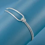 New S925 Silver Minimalist Geometric Collage Bracelet Women's Jewelry Exquisite and Elegant for Birthday and Christmas Gifts 3