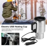 500ML 12V Car Electric Heating Cup USB Heating Cup Water Bottle Drink Mug Heater Traveling Cup with USB Heater Car Gadgets 6