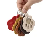 Pet Hair Memorial Keychain PU Leather Keepsake Locket for Cat Dog Fur Pet Hair Storage Pendant Handbag Hanging Accessories 2
