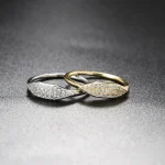 Dainty Minimalist Stacking Ring For Women Trend Cubic Zircon Gold Color Crystal Finger Accessories for Female Jewelry Gift R737 2