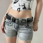 New Belts For Women High Quality Luxury Brand Punk Goth Rivet Black Jeans Unisex Men Belt Paw Skull Buckle Waistband Man 5