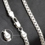18K Gold/Silver Color 6mm Full Sideways Necklace 8/18/20/24 Inch Chain For Woman Men Fashion Wedding Engagement Jewelry 2