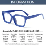 Men Women Fashion Oversized Square Reading Glasses Large Frame Presbyopia Eyeglasses Diopter +1.0~+3.0 6