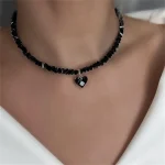 Fashion Vintage Sexy Zircon Heart Pendant Necklace For Women Female Boho Geometric Baroque Transparent Crystal Chain Jewelry 4