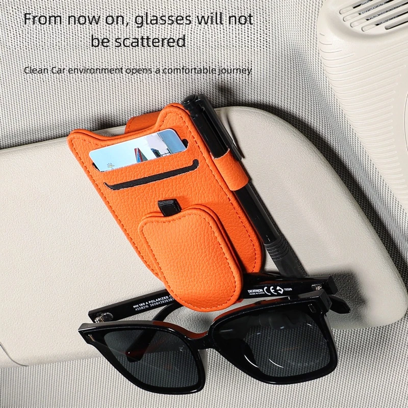 Magnetic Car Sunglasses Holder Sun Visor Glasses Clip PU Eyeglasses Hanger Portable Ticket Card Clip Auto Accessories Magnetic Car Sunglasses Holder Sun Visor Glasses Clip PU Eyeglasses Hanger Portable Ticket Card Clip Auto Accessories
