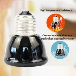 1PC Ceramic Emitter Heat Light Mini Black Pet Heating Lamp Bulb 25/50/ 75W brooder Chickens Reptile lamp 4