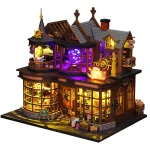 2014 DIY Doll House Wooden Miniature Building Kits  Dollhouse Furniture Accessories Toys for Children Birthday Creative Gifts 3