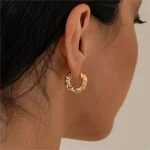 Mariasz Minimalist New Hot Sell Trendy Plated Gold Color Circle Earrings for Women Ear Hoop Earring Classic Jewelry 2
