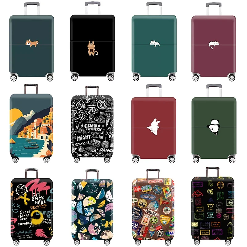 Thick Elastic Cartoon Luggage Protective Cover Zipper Suit For 18-32 inch Bag Suitcase Covers Trolley Cover Travel Accessories Thick Elastic Cartoon Luggage Protective Cover Zipper Suit For 18-32 inch Bag Suitcase Covers Trolley Cover Travel Accessories