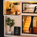 Handmade Doll House Kit Wooden 3D Puzzle Mini DollHouse Assembly Building With Furniture Kits Toys For Children Birthday Gifts 5