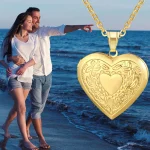 Romantic Heart Locket Pendants Female Gold Silver Color Stainless Steel Memorial Necklace For Women Jewelry Valentine Gift 6