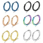 1 Pair Stainless Steel Hoop Earrings Women Men Gold Color Small Earrings Girl Jewelry Pendientes Mujer Aretes Cartilage Piercing 5