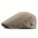 Men's Classic Cotton Newsboy Hat, Vintage Cabbie Cap, Men's Sun Protection Beret Hat 2