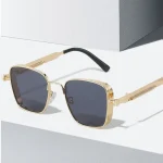 Men Driving Sunglasses Vintage Steampunk Square Sunglasses Metal Frame with Spring Hinges Women Eyepiece Trendy Driver Glasses 5