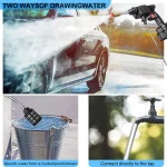450w Cordless Car Wash Washer Gun Spray Water 26Bar 288VF Portable High Pressure 2x1200mah Battery For Auto Home Garden Cleaning 3