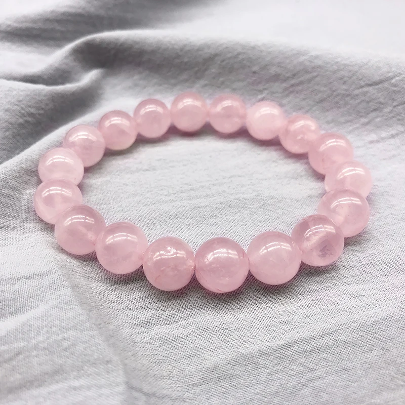 Wholesale Pink Rose Powder crystal Quartz Natural Stone Streche Bracelet Elastic Cord Pulserase Jewelry Beads Lovers woman Gift Wholesale Pink Rose Powder crystal Quartz Natural Stone Streche Bracelet Elastic Cord Pulserase Jewelry Beads Lovers woman Gift
