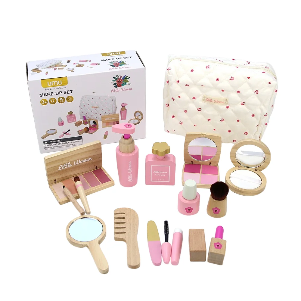 Wooden Pretend Play Makeup Toys Simulation Cosmetics Set Girls Play Hairdressing Simulation Make Up Preschool Toys Wooden Pretend Play Makeup Toys Simulation Cosmetics Set Girls Play Hairdressing Simulation Make Up Preschool Toys