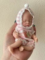 OtardDolls 1 Pc Lifelike Mini Silicone Reborn Doll Handmade Bebe Newborn Doll Girl For Birthday Gifts 2