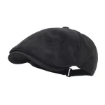 Autumn Winter Faux Leather Cap Newsboy Cap Hat Men Women Casual Beret Solid Cap PU  Leather Flat Caps Vintage 5