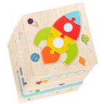 Baby Wooden 3D Puzzles Tangram Shapes Learning Educational Cartoon Animal Intelligence Jigsaw Toys For Children Gift 4