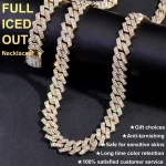 20-Inch Double-Drain Cuban Chain Unisex Ice-Frozen Edition Sparkling Diamond-Shaped Hip-Hop Style Cuban Necklace Jewelry 4