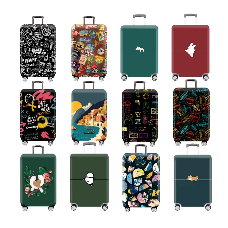 Thick Elastic Cartoon Luggage Protective Cover Zipper Suit For 18-32 inch Bag Suitcase Covers Trolley Cover Travel Accessories Thick Elastic Cartoon Luggage Protective Cover Zipper Suit For 18-32 inch Bag Suitcase Covers Trolley Cover Travel Accessories