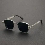 Men Driving Sunglasses Vintage Steampunk Square Sunglasses Metal Frame with Spring Hinges Women Eyepiece Trendy Driver Glasses 2