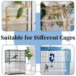 1PC Square round Bird Cage Clothes Cover Splash Proof Mosquito Net Screen Parrot Protection Net Cage Accessory 6