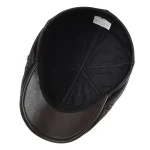 VOBOOM Genuine Leather Flat Cap Men Fall Winter Cabbies Newsboy Hat Coffee Brown Ivy Caps Soft Smooth Textured Hats 6