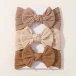 3Pcs Solid Color Baby Headband Bow Children Hair Band Elastic Nylon Newborn Headbands Soft Turban Headwrap Kid Hair Accessories 6