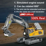 4WD Remote Control Excavator 4x4 Alloy Dump Truck Bulldozer Radio Model RC Car Construction Vehicle Toy Children Kids Gifts 3