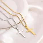 2PCS Necklace Men's and women's new cross pendant necklace, minimalist gold jewelry, men's and women's necklace 2
