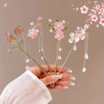 1pc Romantic Chinese Style Hair Accessory Alloy Jewelry Women's Hair Needle Suitable for Daily Wear Gifts Girls Fashion Hairpin 3