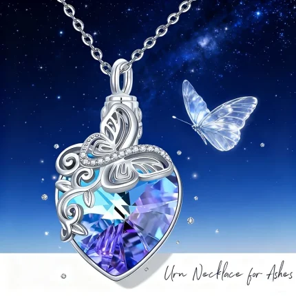 1 piece commemorative pet butterfly colorful necklace urn