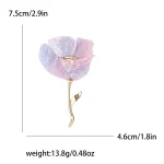 Resin Rose Brooches for Women Unisex Enamel Botanical Flower Pins Banquet Party Backpack Gifts Jewelry Accessories 5