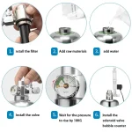 Aquarium CO2 Generator system Kit Stainless Steel CO2 Cylinder Generator System Carbon Dioxide Reactor Kit For Plant Fish 4