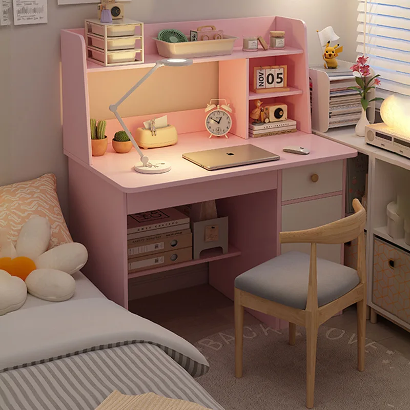 Desk, bookshelf, integrated computer desk, home bedroom, small table for students to learn to write Desk, bookshelf, integrated computer desk, home bedroom, small table for students to learn to write