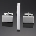 Classic men's French shirt cufflinks tie clips sets Laser metal drawing cuffs button clips business suit accessories wholesale 6