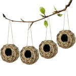 Birds Nest Bird Cage Grass Egg Cage Bird House Outdoor Decorative Weaved Hanging Parrot Nest Houses Pet Bedroom