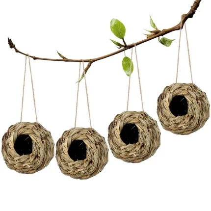Birds Nest Bird Cage Grass Egg Cage Bird House Outdoor Decorative Weaved Hanging Parrot Nest Houses Pet Bedroom