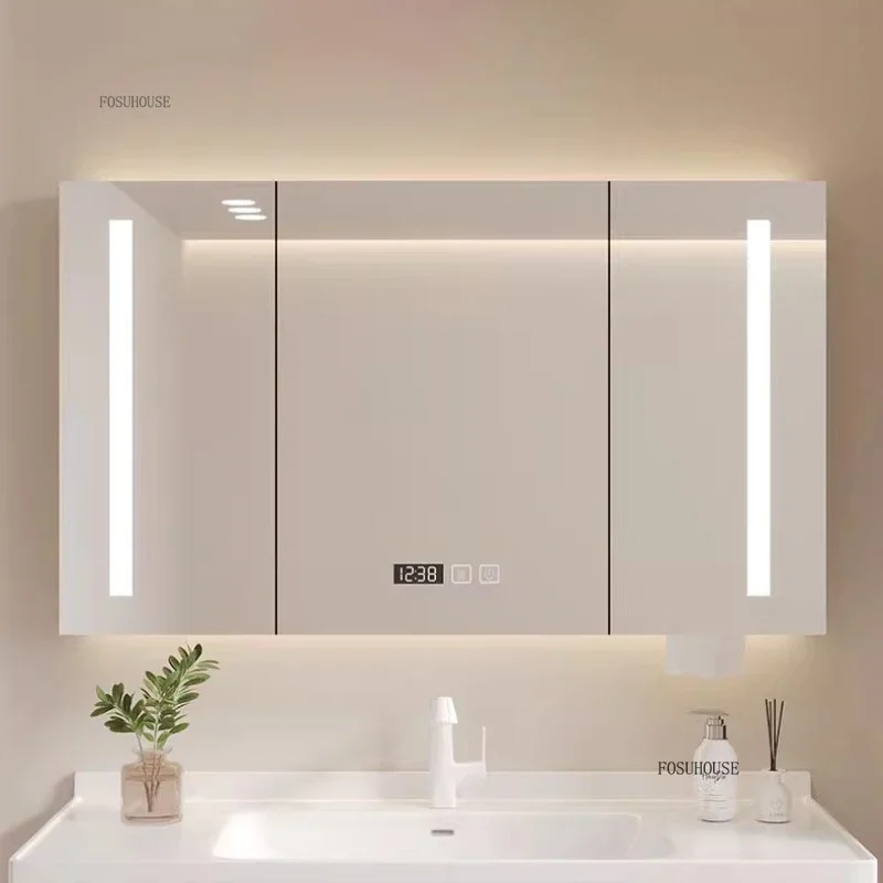 Bathroom Wall Mounted Mirror Cabinet Modern Smart Bathroom Cabinets with Mirror Creative Bathroom Storage Cabinet Home Furniture Bathroom Wall Mounted Mirror Cabinet Modern Smart Bathroom Cabinets with Mirror Creative Bathroom Storage Cabinet Home Furniture