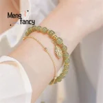 Natural Hetian Jasper Golden Branch Jade Leaves Bracelet Exquisite Sexy Young Girls Fashion Jewelry Best Selling Holiday Gift 6