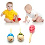 1Pc Baby Music Toys Baby Toys Wooden Kid Child Sand Hammer Early Education Tool Rattle Musical Instrument Percussion Toy Gifts 2