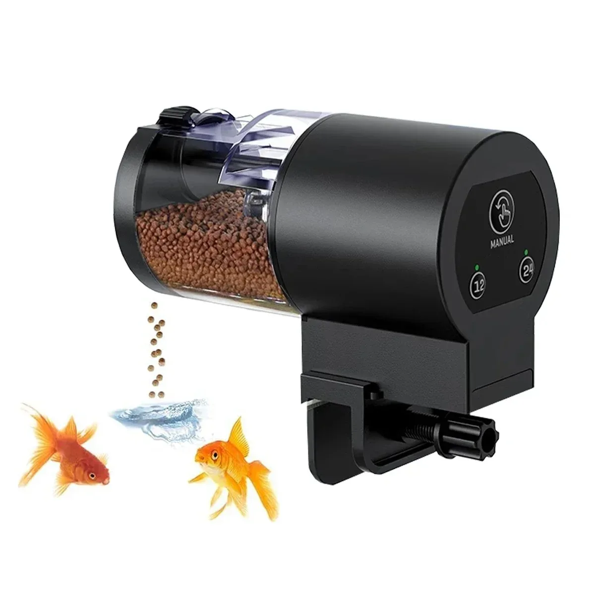 Automatic Fish Feeder 100ML Capacity Battery Operated Programmable Timer for Aquarium Fish Tank Easy to Set Up Vacation Use Automatic Fish Feeder 100ML Capacity Battery Operated Programmable Timer for Aquarium Fish Tank Easy to Set Up Vacation Use