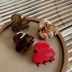 3.5cm Small Hairclaw Acetate Hair Crabs for Girls Cute Heart Shaped Hairclips Women Hair Accessories Hair Pins and Clips 2