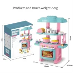 Mini Kitchen Counter Play Set DIY Simulated Cooking Food Tableware Play House Role Play Pretend Game Toy Gift Kid Boy Children 6