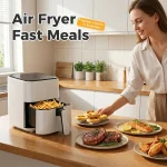 3QT Air Fryer, Small Air Fryer with Digital PP Touch Panel, White 2